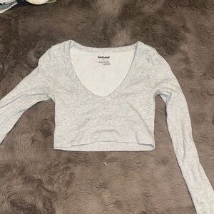 Garage Heather Gray V-Neck Crop Top